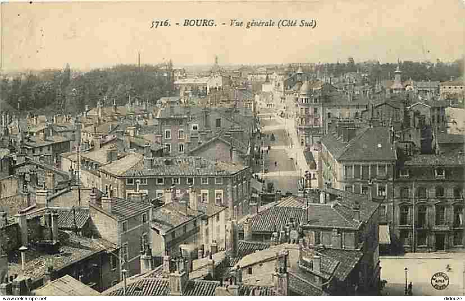 01 - Bourg En Bresse - Vue Générale Coté Sud - Oblitération Ronde De 1914 - CPA - Voir Scans Recto-Verso - Autres & Non Classés