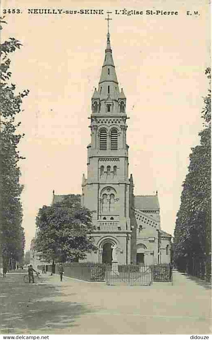92 - Neuilly Sur Seine - L'Eglise Saint Pierre - Animée - CPA - Voir Scans Recto-Verso - Neuilly Sur Seine
