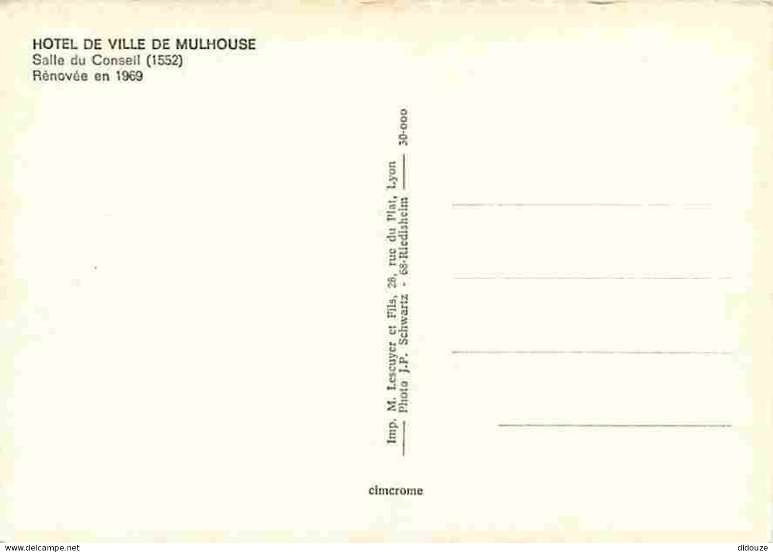 68 - Mulhouse - Hotel De Ville - Salle Du Conseil - CPM - Voir Scans Recto-Verso - Mulhouse