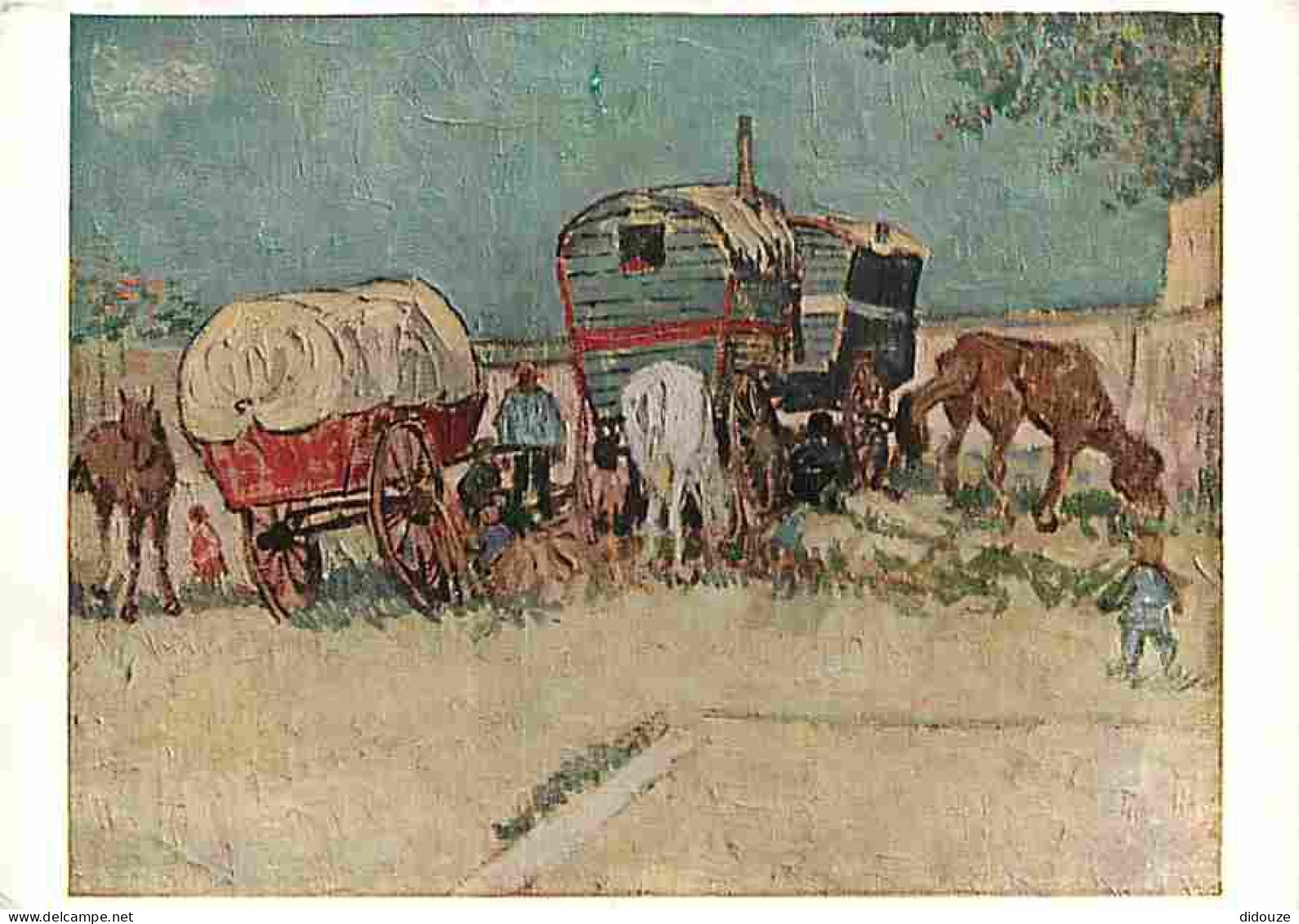 Art - Peinture - Vincent Van Gogh - The Gipsies - Les Roulottes - CPM - Voir Scans Recto-Verso - Malerei & Gemälde