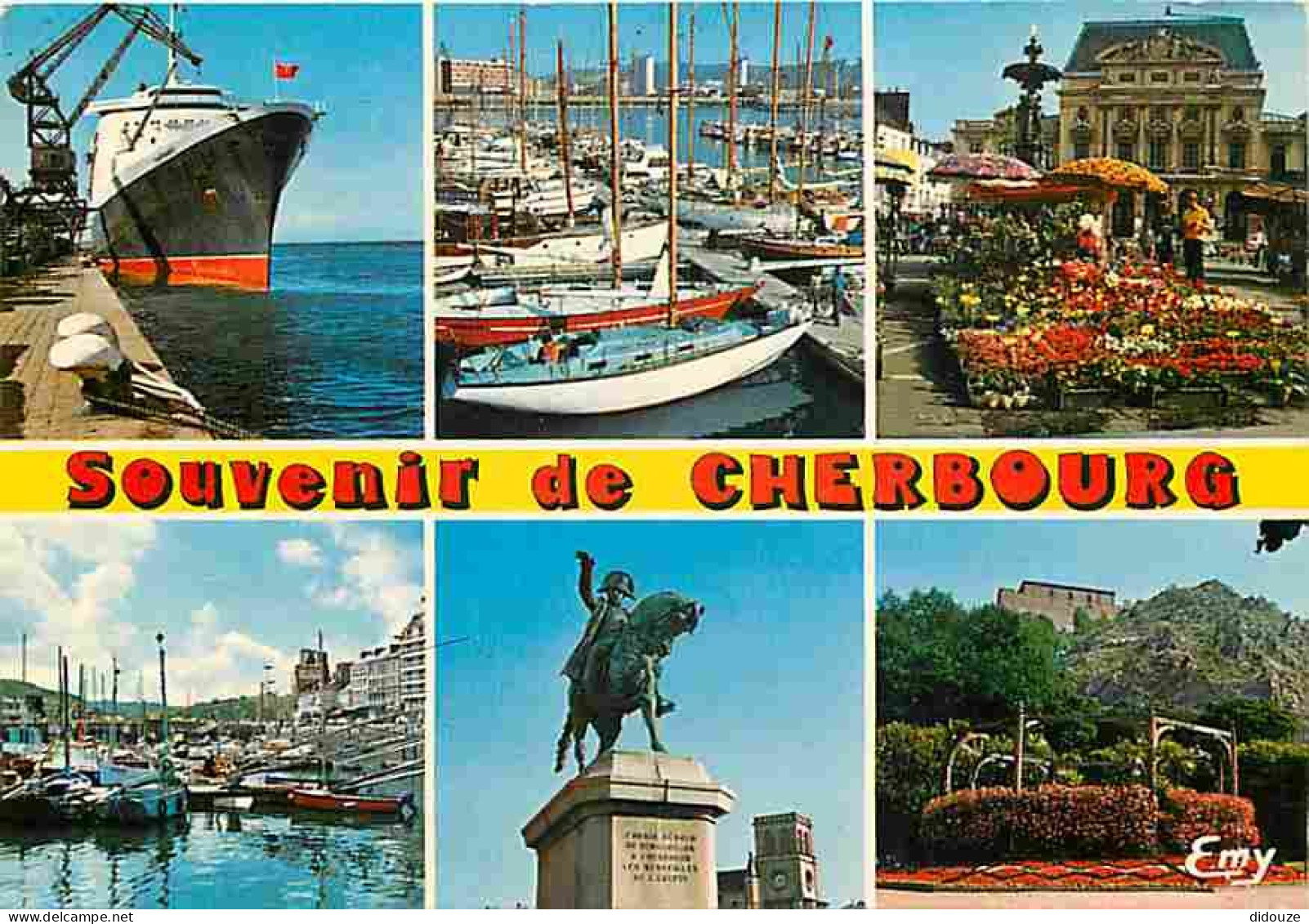 50 - Cherbourg - Multivues - Bateaux - Marché - Fleurs - Carte Neuve - CPM - Voir Scans Recto-Verso - Cherbourg