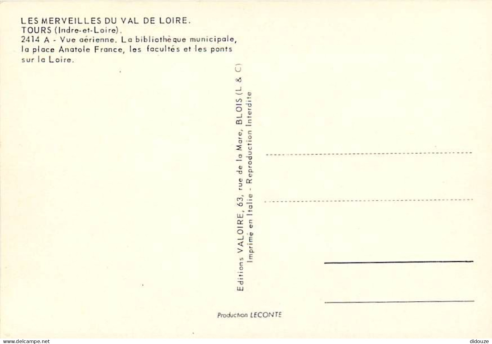 37 - Tours - Vue Aérienne. La Bibliothèque Municipale, La Place Anatole France, Les Facultés Et Les Ponts Sur Ta Loire - - Tours