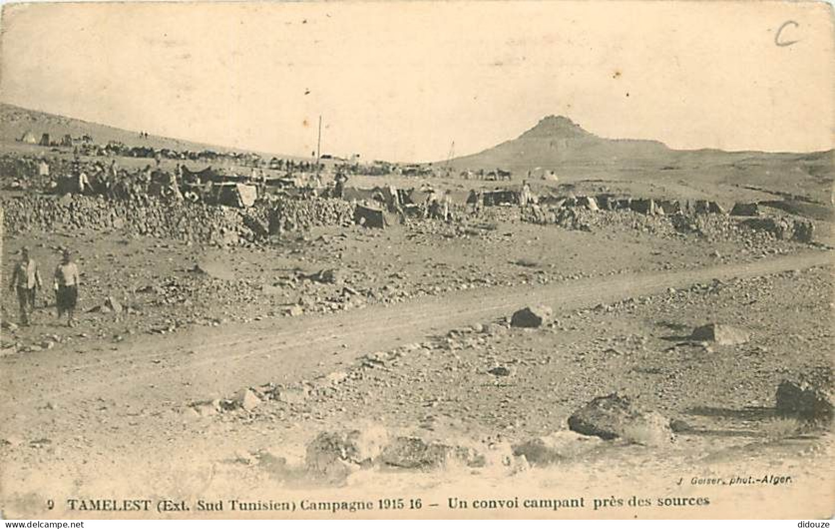 Tunisie - Tamelest - Campagne 1915 16 - Un Convoi Campant Près Des Sources - Animée - Militaria - CPA - Oblitération Ron - Tunisie