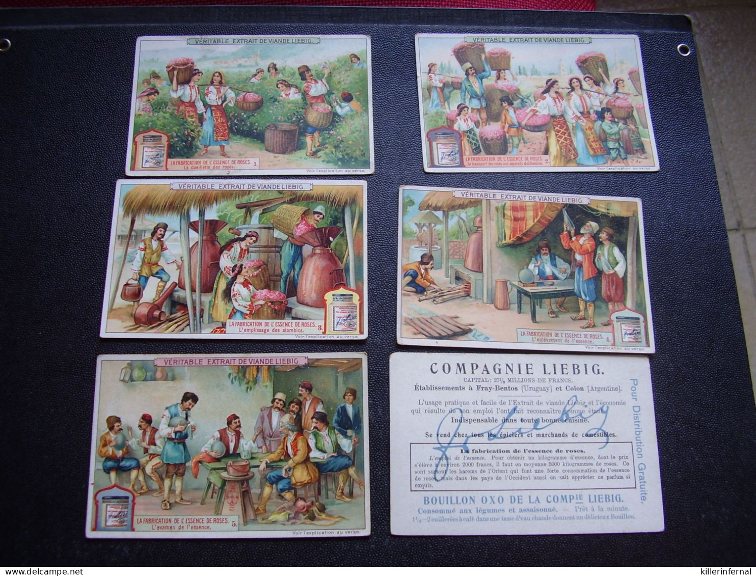 Original Old Cards Chromos Liebig S 924 La Fabrication De L'Essence De Roses Complet - Liebig