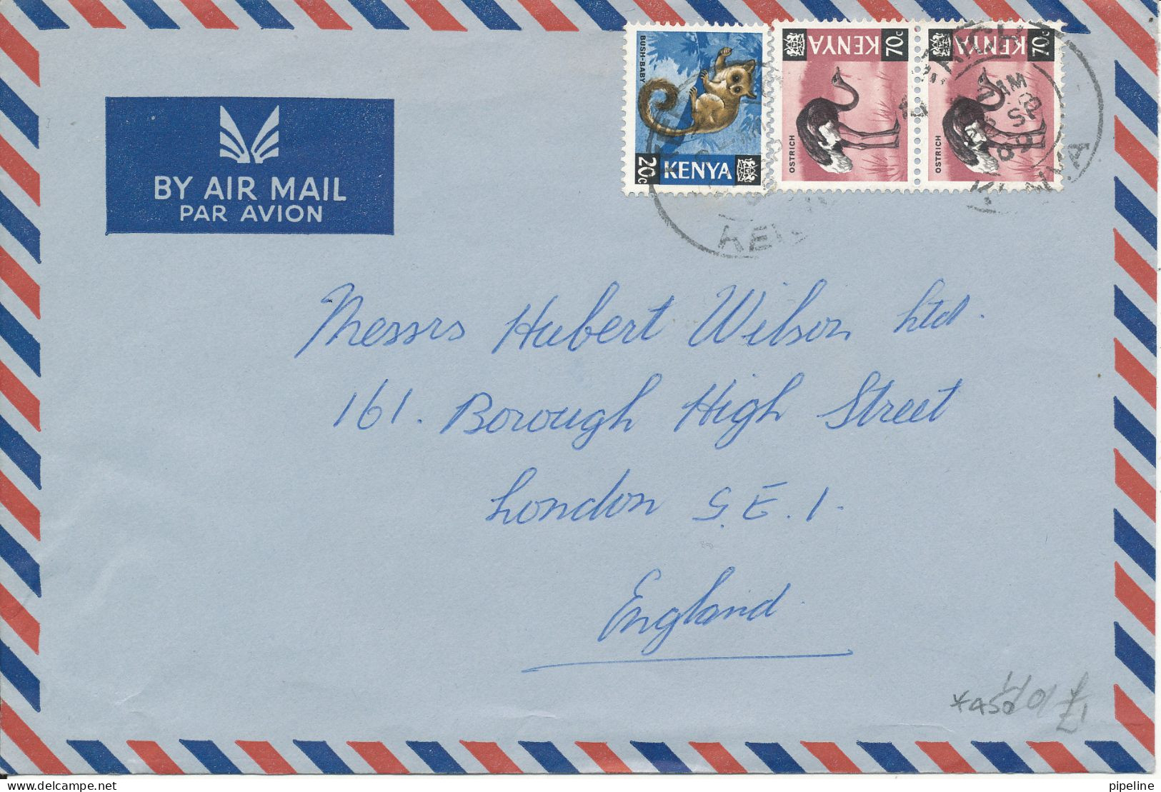 Kenya Air Mail Cover Sent To England 22-9-2009 Topic Stamps - Kenia (1963-...)