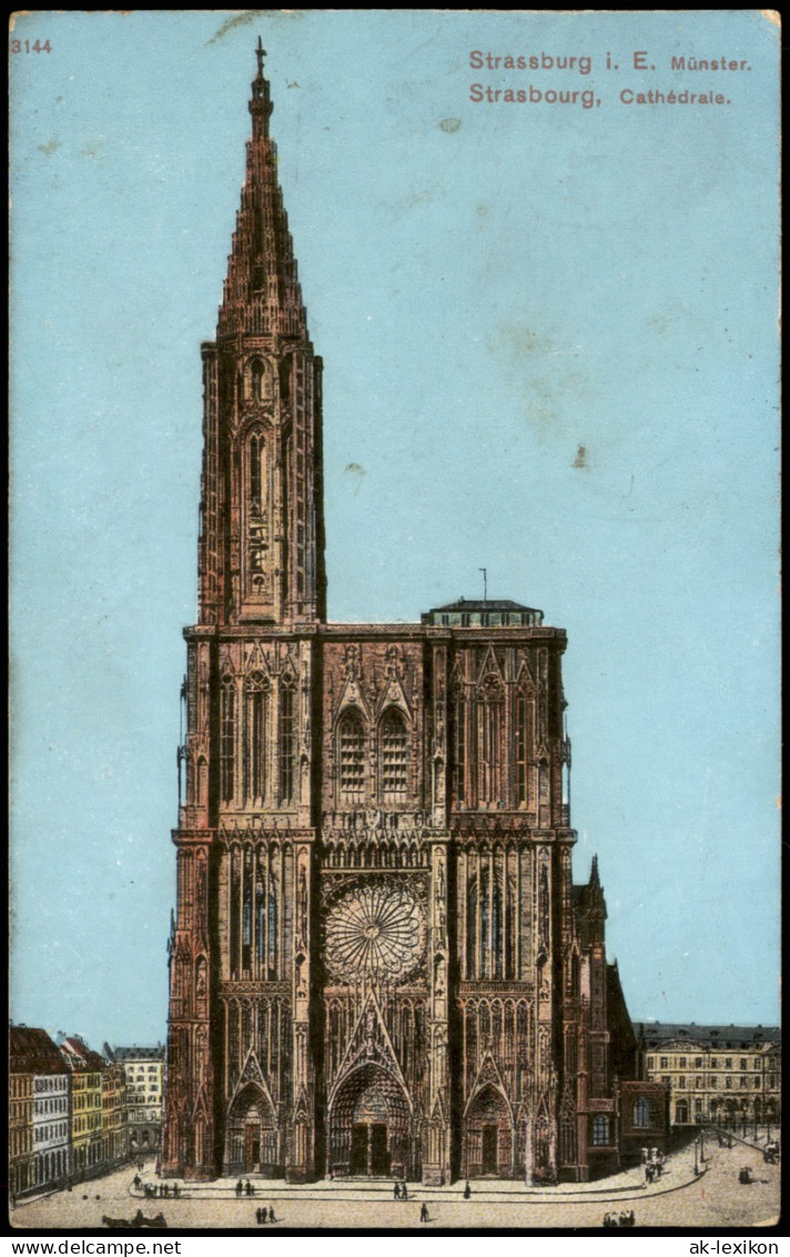 CPA Straßburg Strasbourg Cathédrale/Münster 1914 - Strasbourg