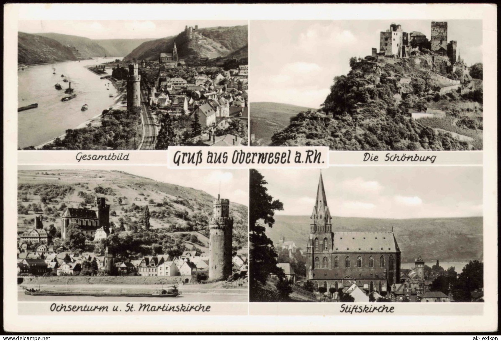 Oberwesel Mehrbild-AK Mit Schönburg, Stiftskirche, Ochsenturm 1960 - Oberwesel
