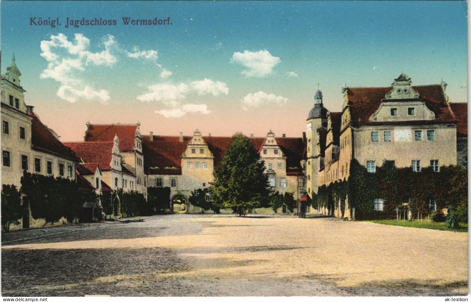 Ansichtskarte Wermsdorf Königliches Jagdschloss 1913 - Wermsdorf