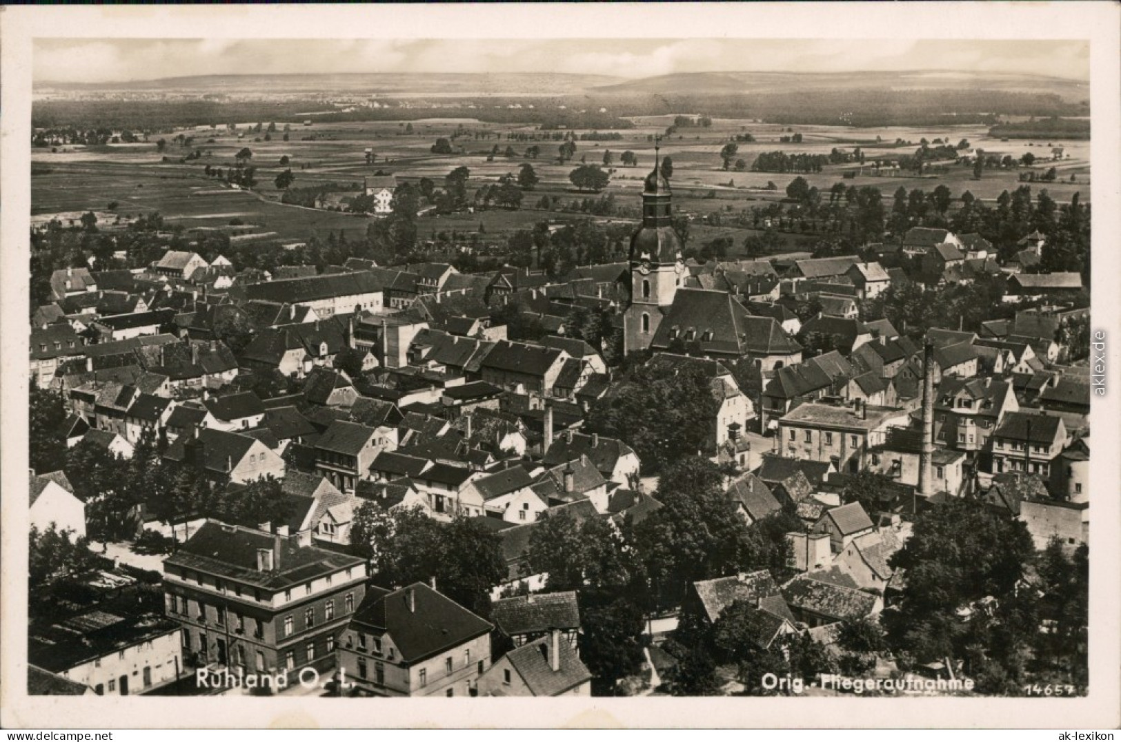 Ansichtskarte Ruhland Rólany Luftbild - Stadt Und Fabrik 1930 - Ruhland