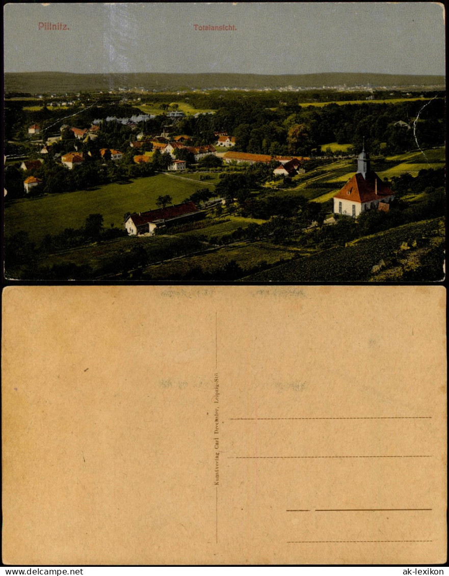 Ansichtskarte Pillnitz Blick über Die Stadt 1912 - Pillnitz