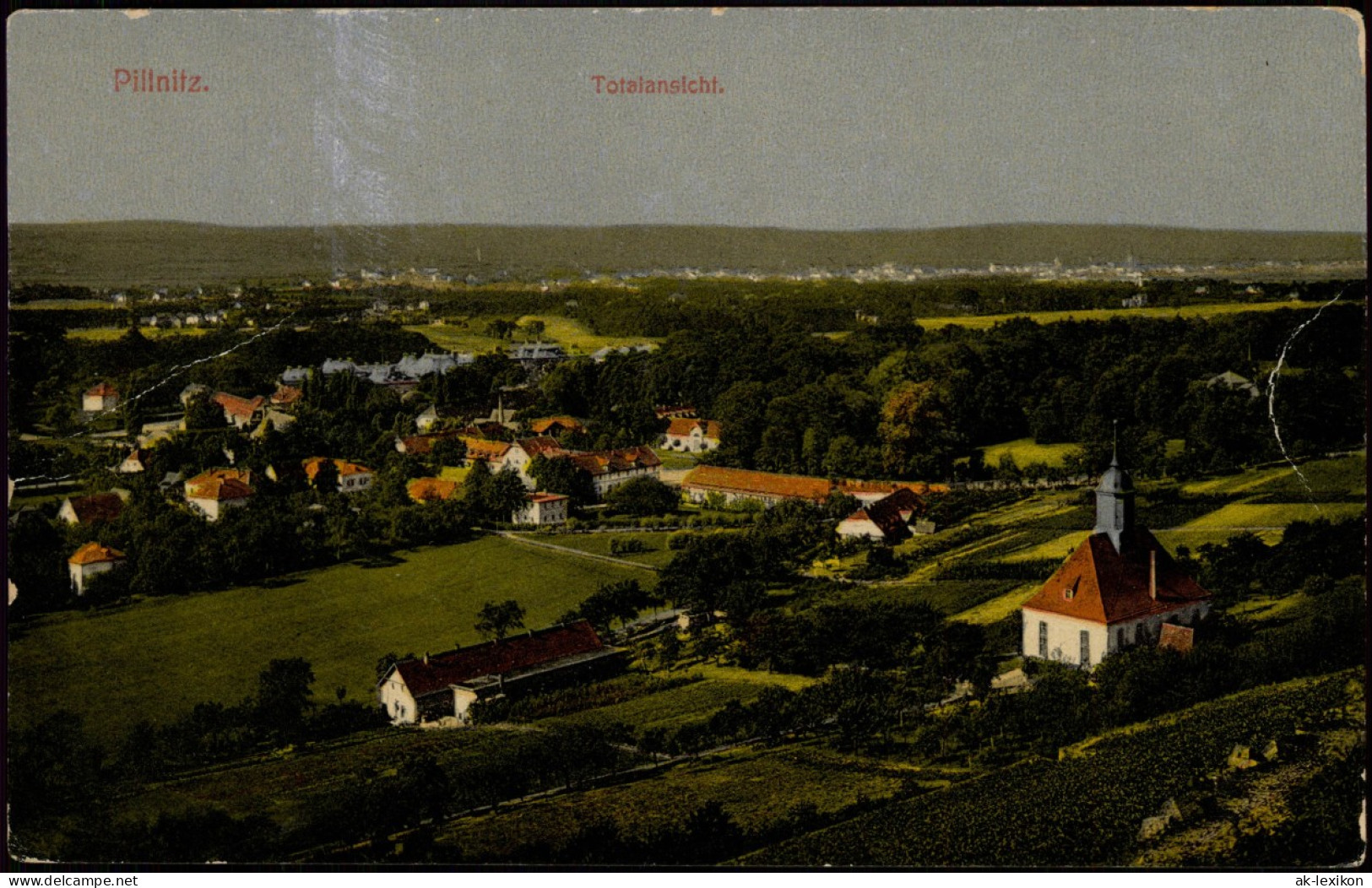 Ansichtskarte Pillnitz Blick über Die Stadt 1912 - Pillnitz