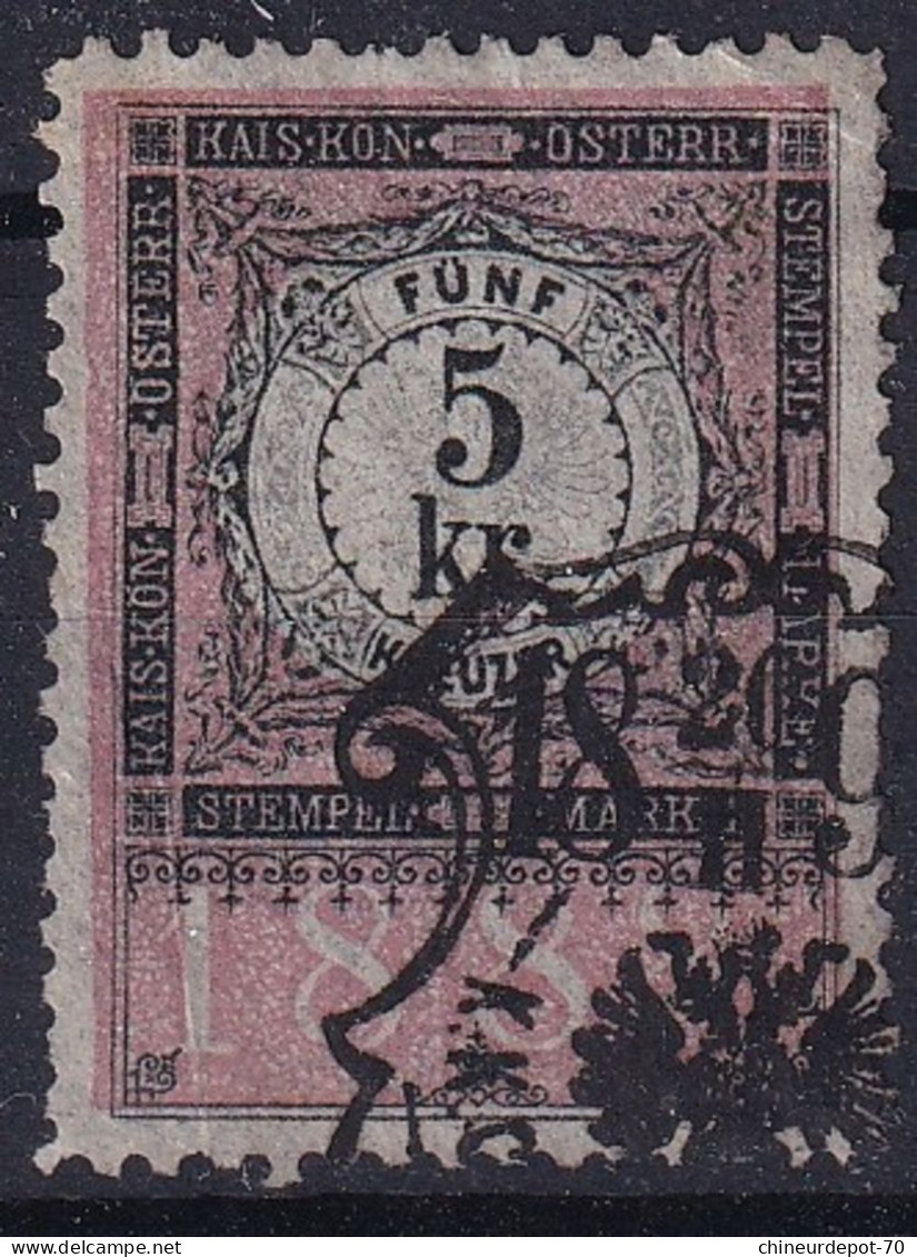 ÖSTERREICH Fiscaux Steuer FÜNF 5 Kr KREUZER STEMPEL MARKE 1888 KAIS KÖN ÖSTERR - Revenue Stamps