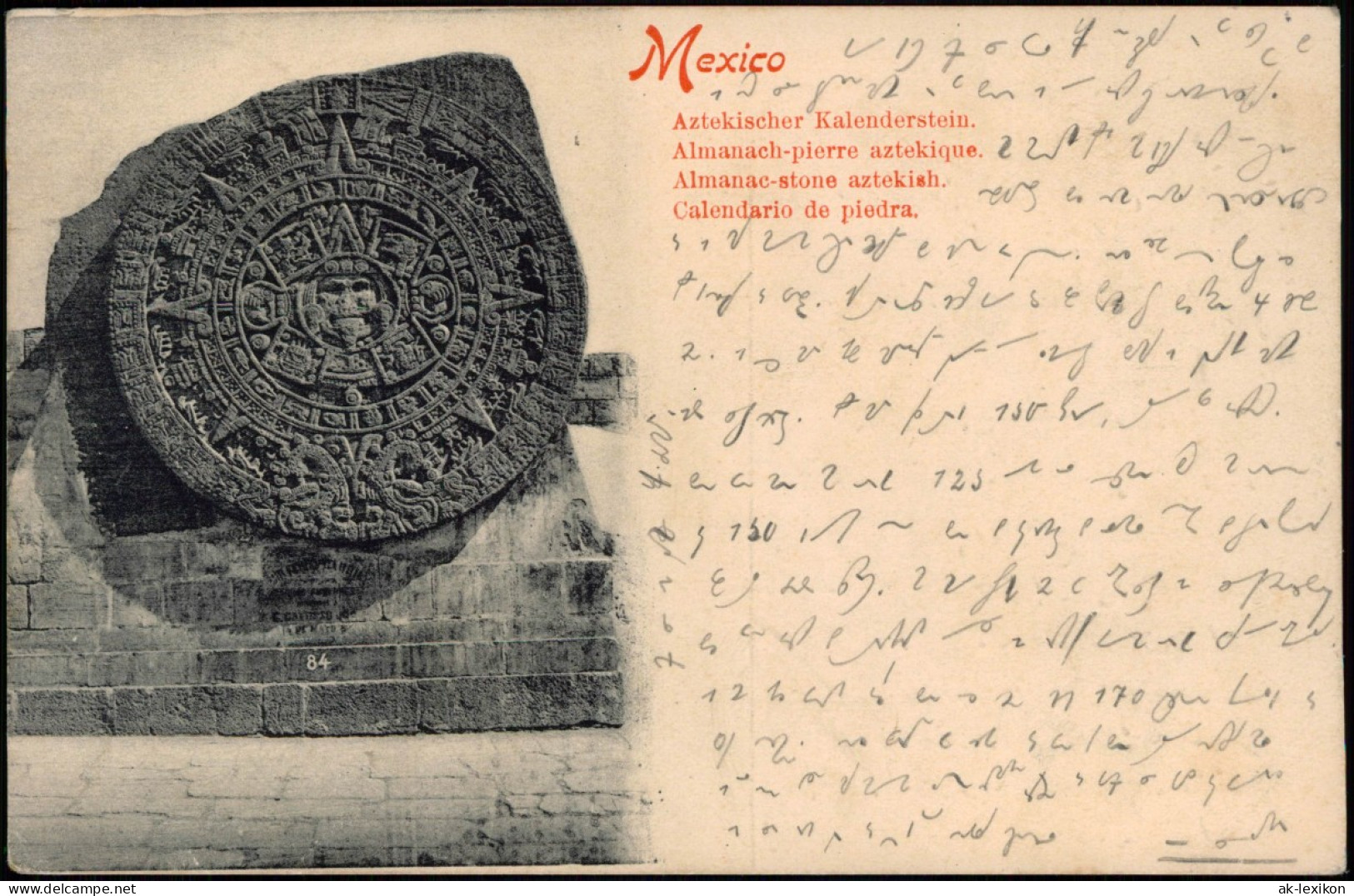 .Mexiko Méjico Aztekischer Kalenderstein. Mexiko México Méjico 1907 - Mexiko