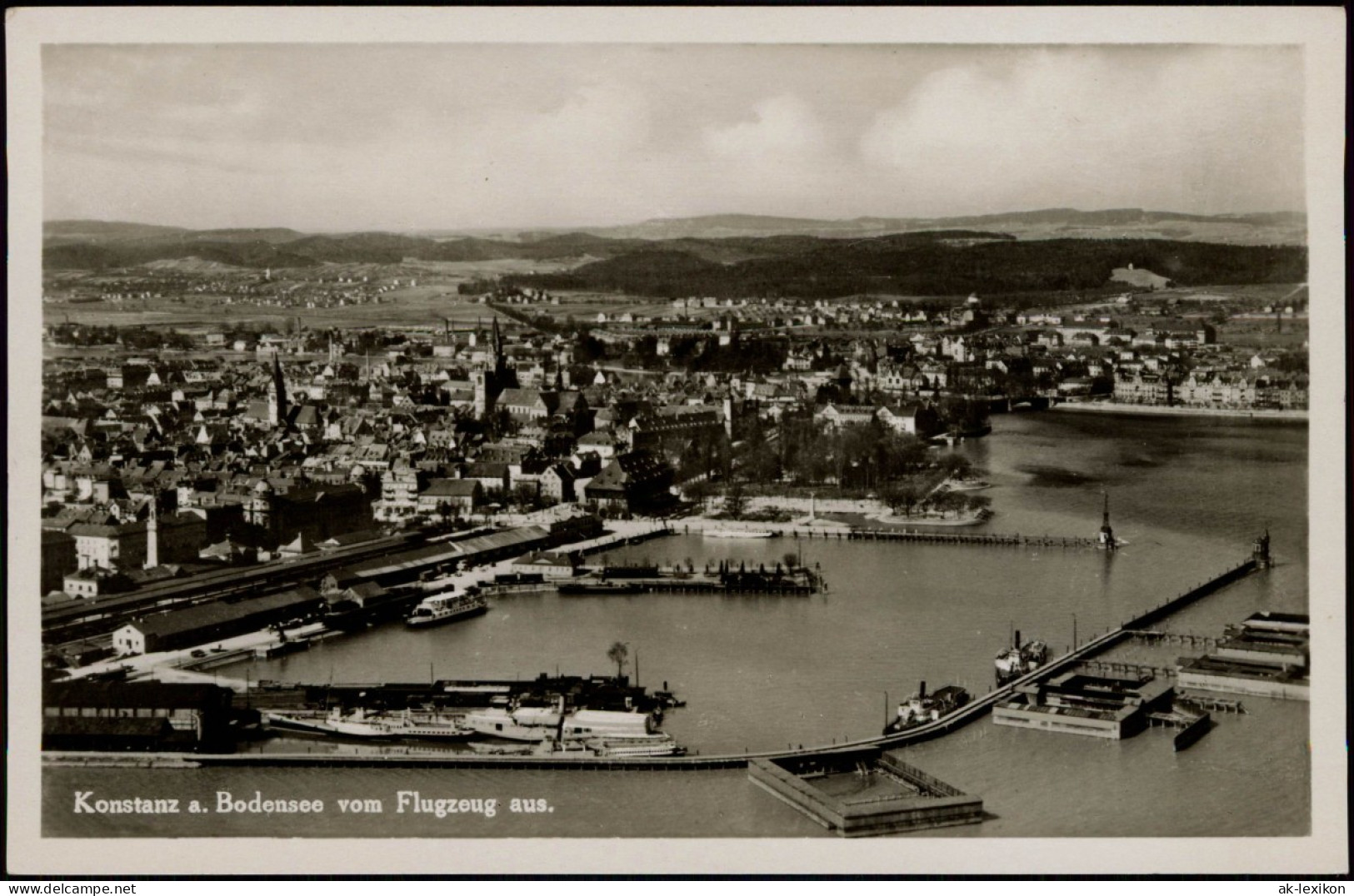 Ansichtskarte Konstanz Luftbild Stadt, Hafen, Bahnhof 1932 - Konstanz