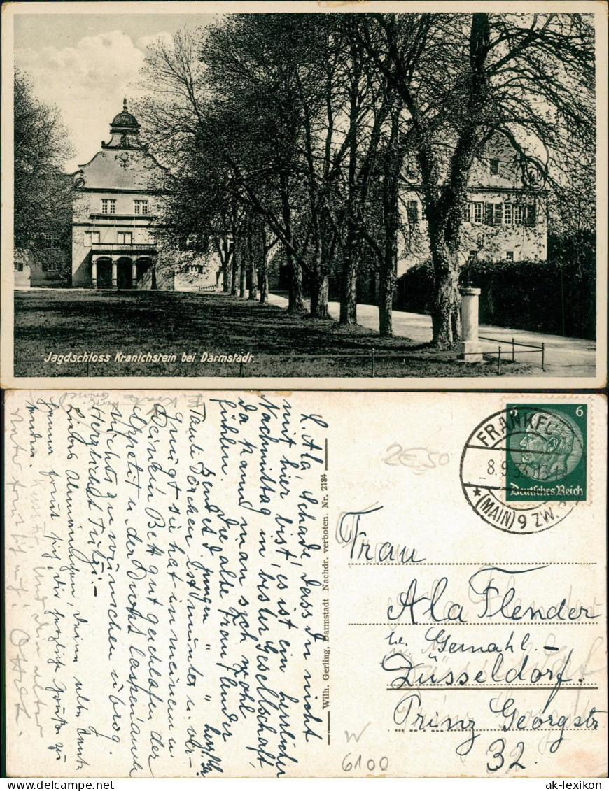 Ansichtskarte Kranichstein-Darmstadt Schloß 1933 - Darmstadt