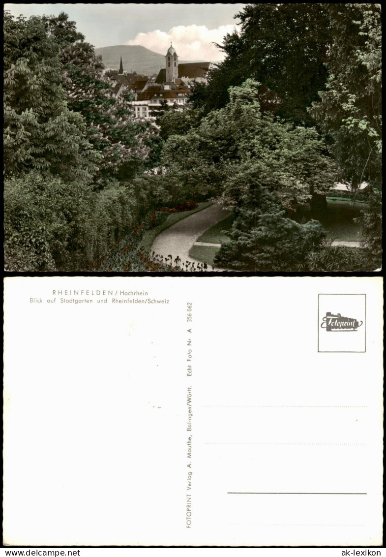 Rheinfelden (Baden) Blick Auf Stadtgarten Und Rheinfelden Schweiz 1955 - Rheinfelden