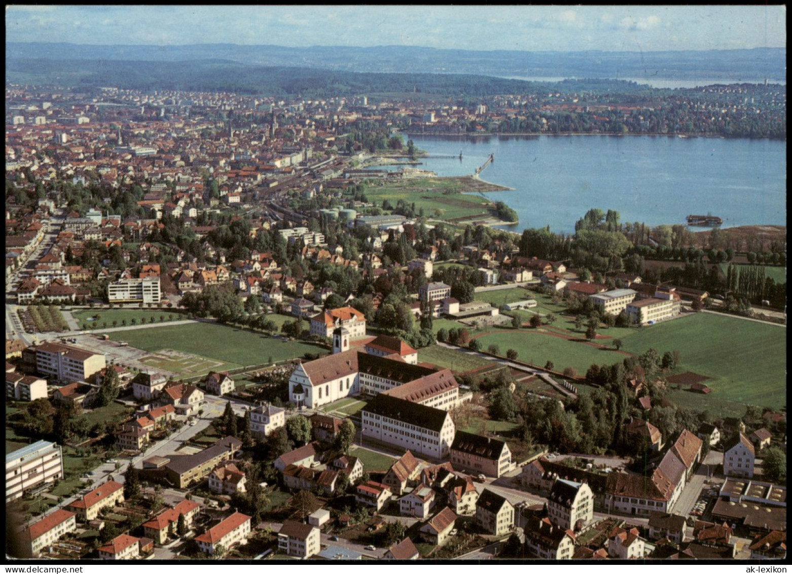 Konstanz Kreuzlingen & Konstanz Flugaufnahme   Klosterkirche Und Seminar 1970 - Konstanz