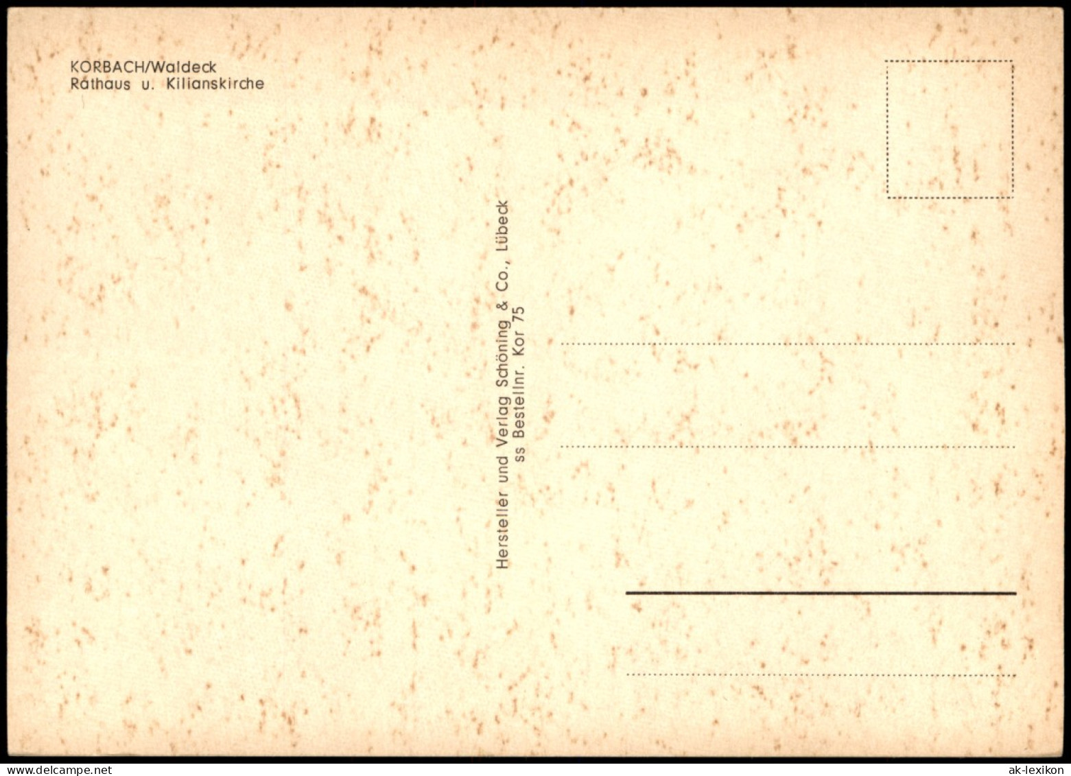 Ansichtskarte Korbach Strassen Ansicht Kilianskirche Rathaus 1960 - Korbach