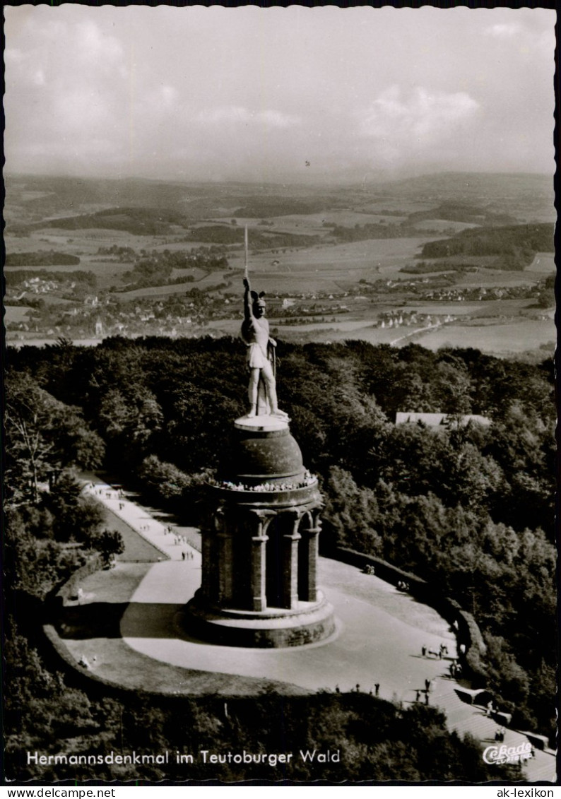 Ansichtskarte Hiddesen-Detmold Hermannsdenkmal Luftbild Fotokarte 1962 - Detmold
