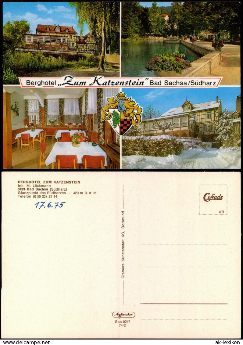 Ansichtskarte Bad Sachsa Berghotel Zum Katzenstein, Mehrbild 1974 - Bad Sachsa