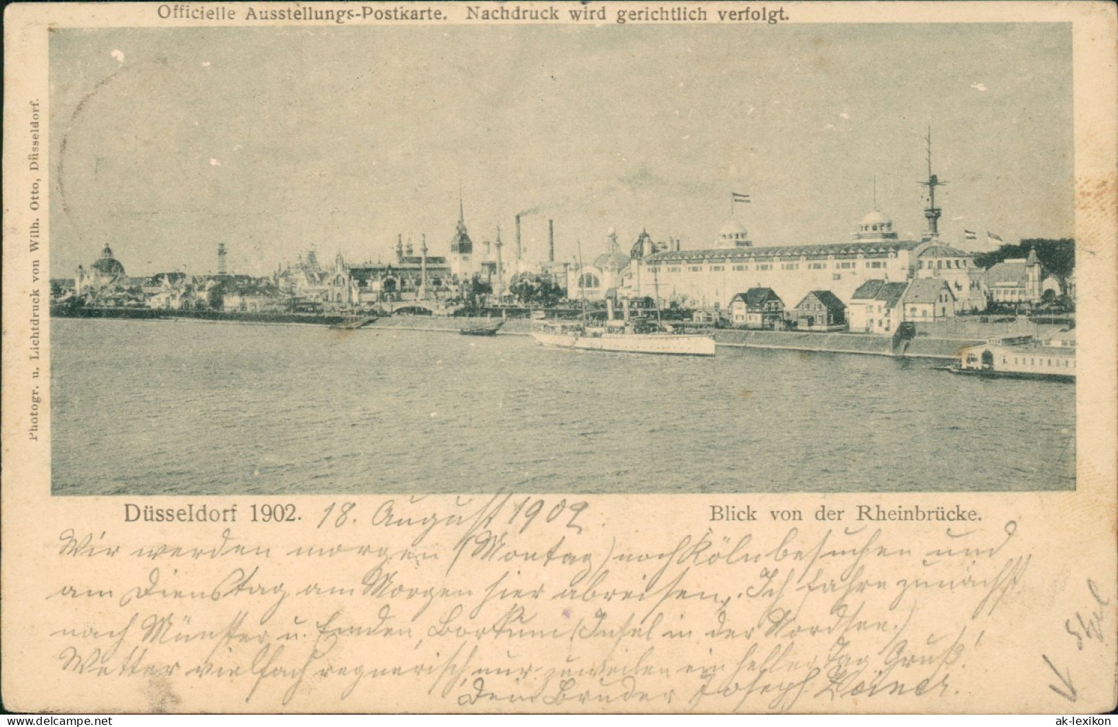 Düsseldorf Ausstellung Officielle Ausstellungs-Blick Von Der Rheinbrücke 1902 - Duesseldorf