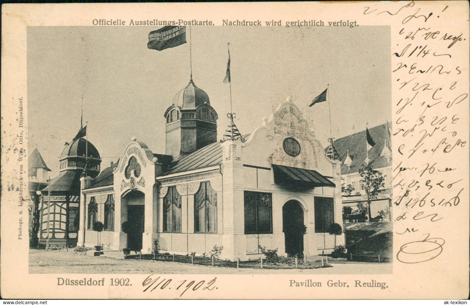 Düsseldorf Officielle Ausstellungs-Postkarte Pavillon Gebr. Reuling 1902 - Duesseldorf