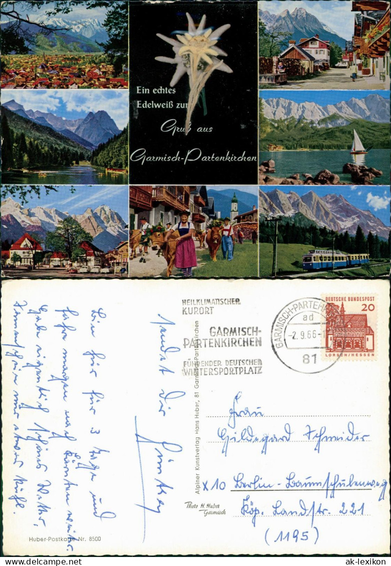 Garmisch-Partenkirchen Mehrbildkarte "Echter Edelweiß-Gruss" 1966 - Garmisch-Partenkirchen