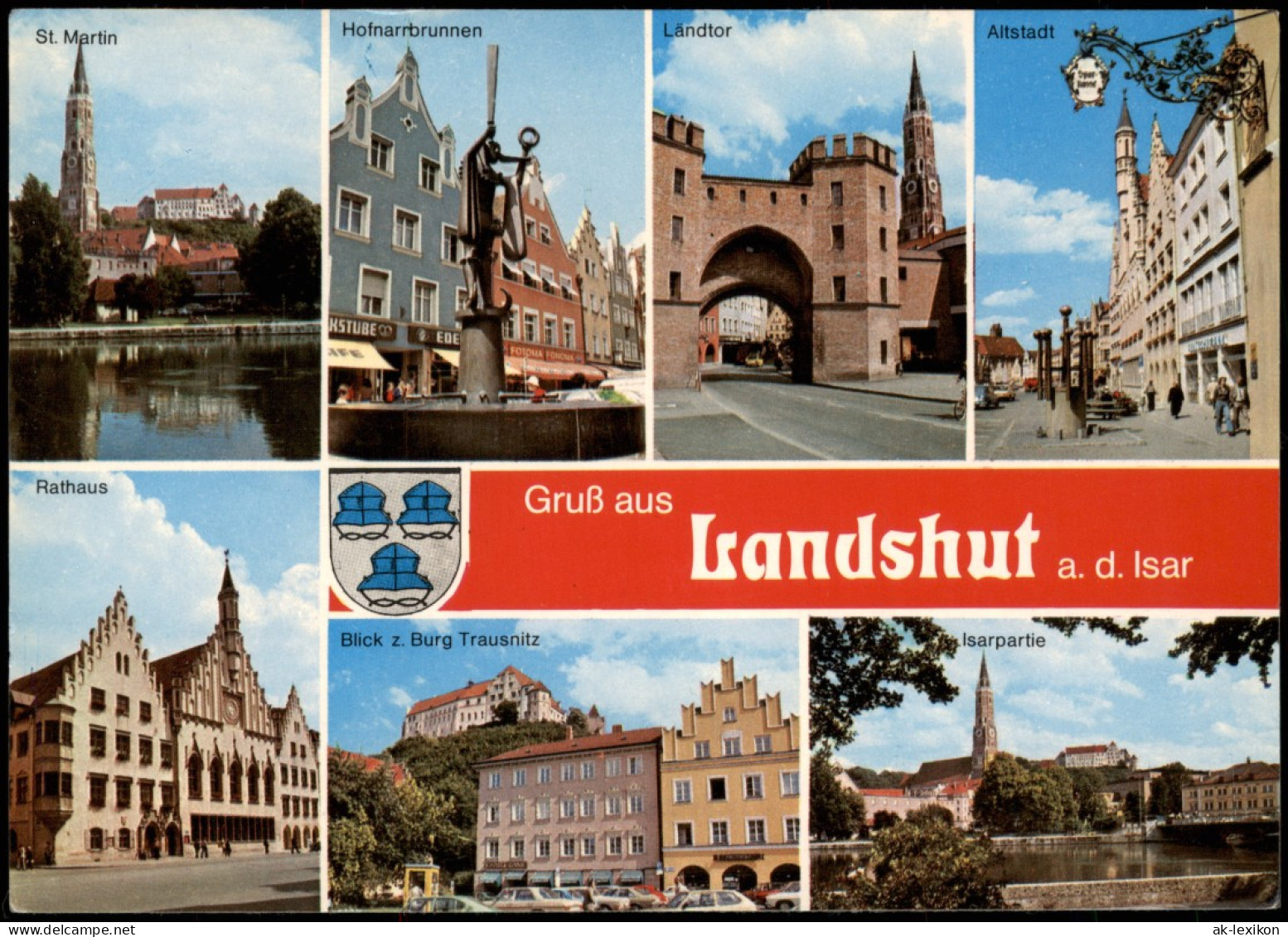 Ansichtskarte Landshut Isarpartie Altstadt Eisenbahnstr MB 1990 - Landshut