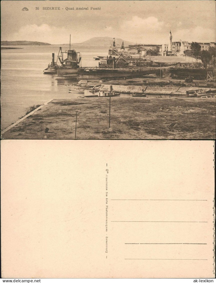 Postcard Bizerte بنزرت Hafen-Ansicht, Quai Amiral Ponté 1910 - Tunisia