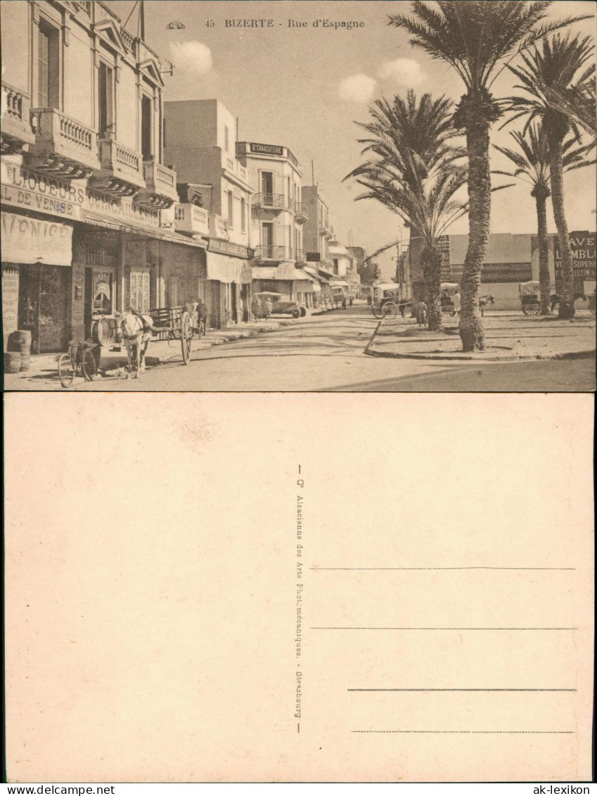 Postcard Bizerte بنزرت Straßen Ansicht Rue D'Espagne 1910 - Tunisia
