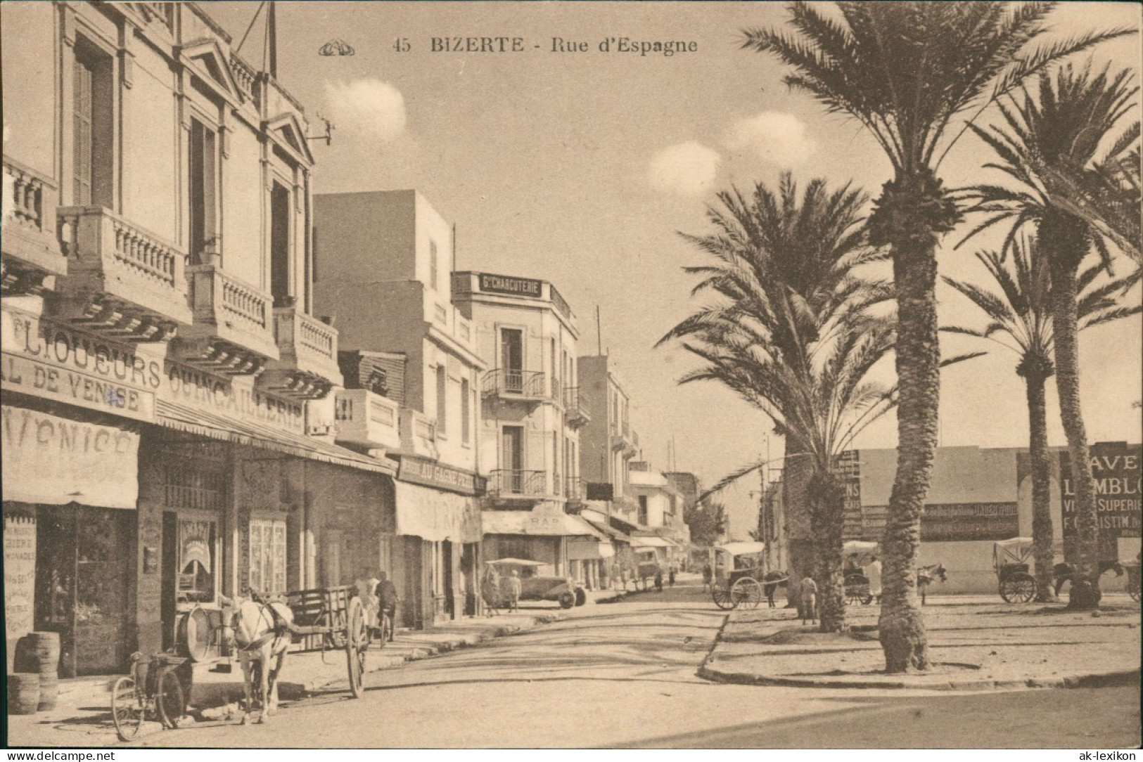 Postcard Bizerte بنزرت Straßen Ansicht Rue D'Espagne 1910 - Tunesië