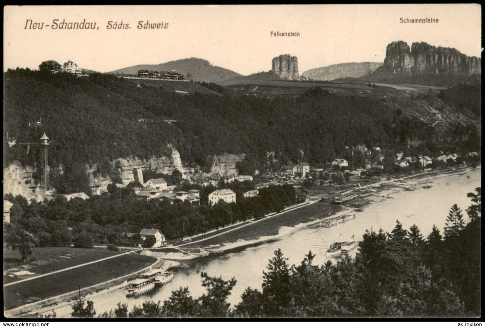 Ansichtskarte Bad Schandau Neuschandau - Falkenstein, Schrammstein 1913 - Bad Schandau