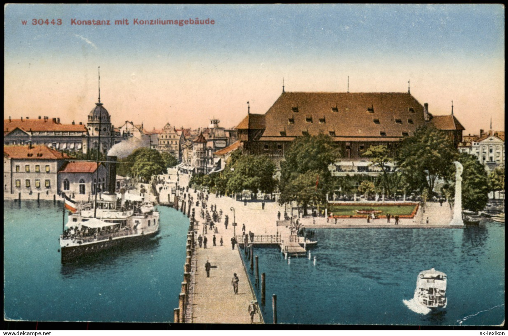 Ansichtskarte Konstanz Hafen, Dampfer 1920 - Konstanz