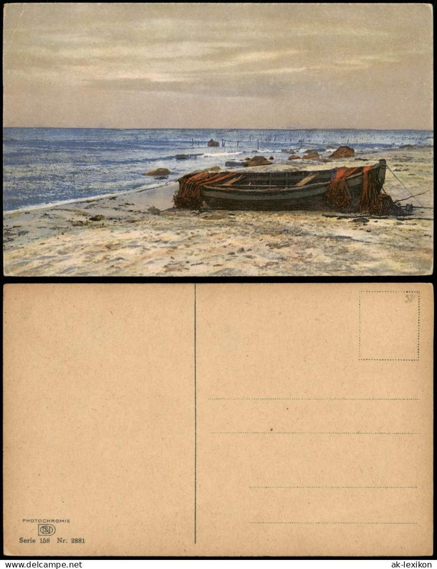 Ansichtskarte Göhren (Rügen) Strand, Fischerboote - Stimmungsbild Meer 1912 - Goehren