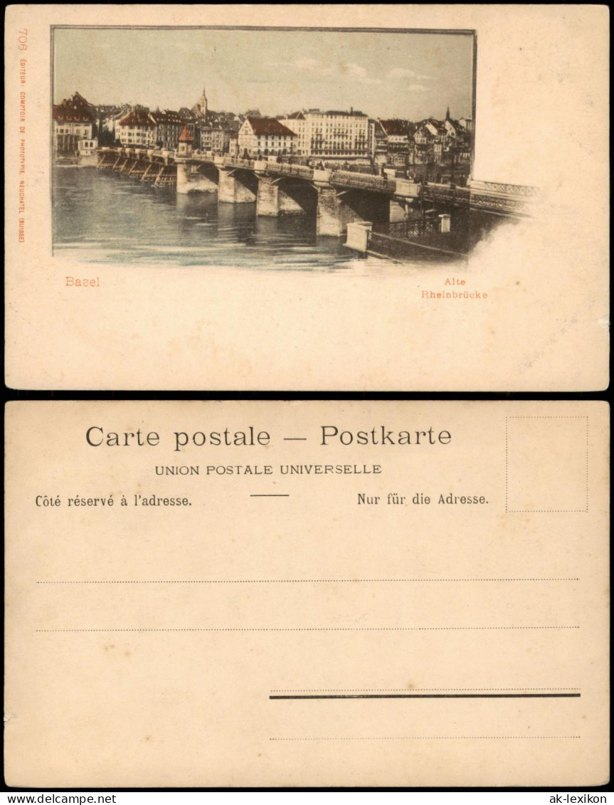 Ansichtskarte Basel Alte Rheinbrücke 1913 - Autres & Non Classés