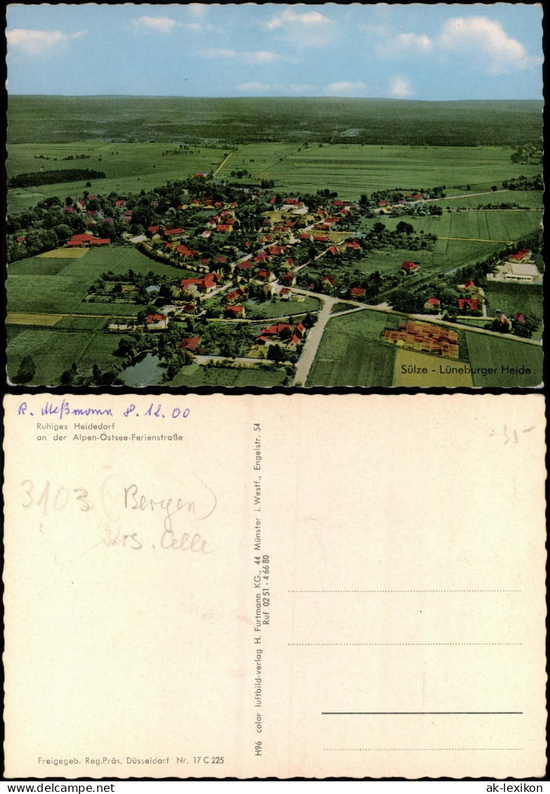 Niedersachsen Luftbild Lüneburger Heide Heidedorf Alpen-Ostsee-F-Straße 1960 - Lüneburger Heide