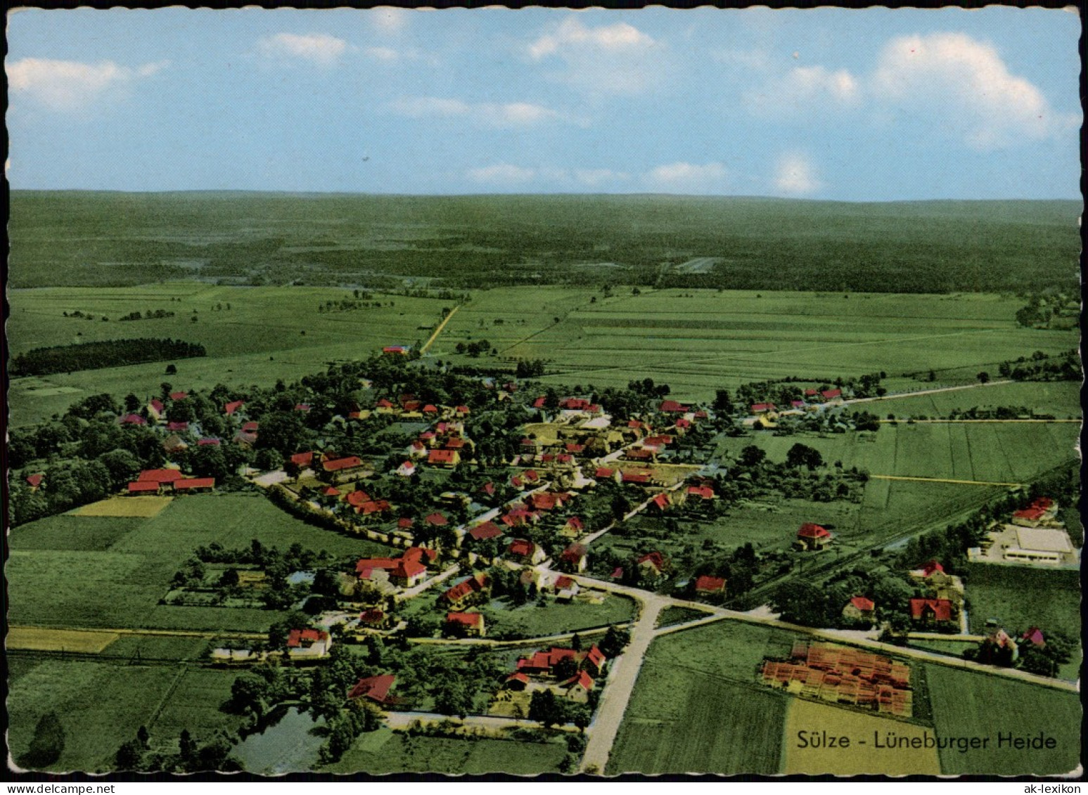 Niedersachsen Luftbild Lüneburger Heide Heidedorf Alpen-Ostsee-F-Straße 1960 - Lüneburger Heide