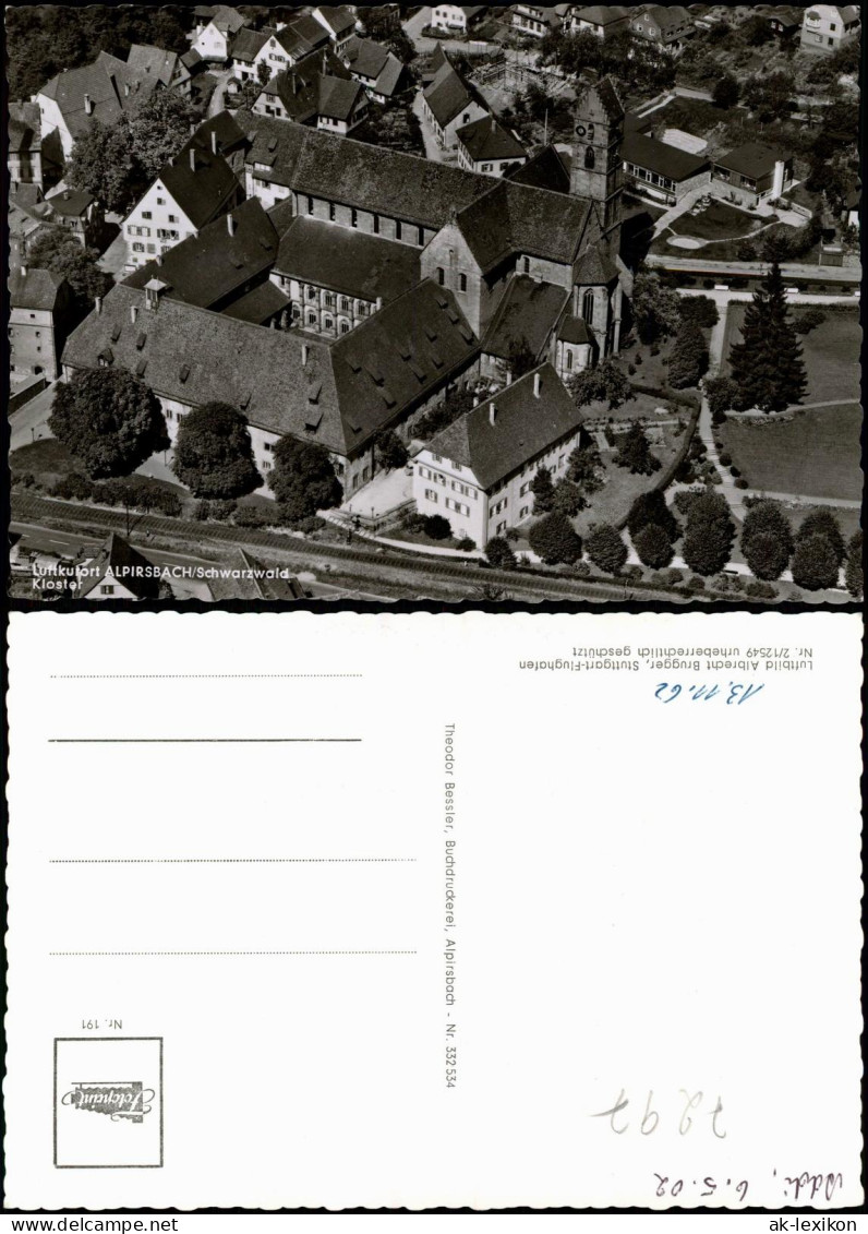 Ansichtskarte Alpirsbach Luftaufnahme Rund Ums Kloster 1962 - Alpirsbach