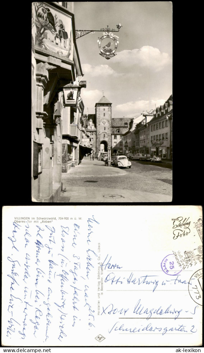 Villingen-Villingen-Schwenningen VW Käfer Oberes Tor Cafe Zum Raben 1962 - Villingen - Schwenningen