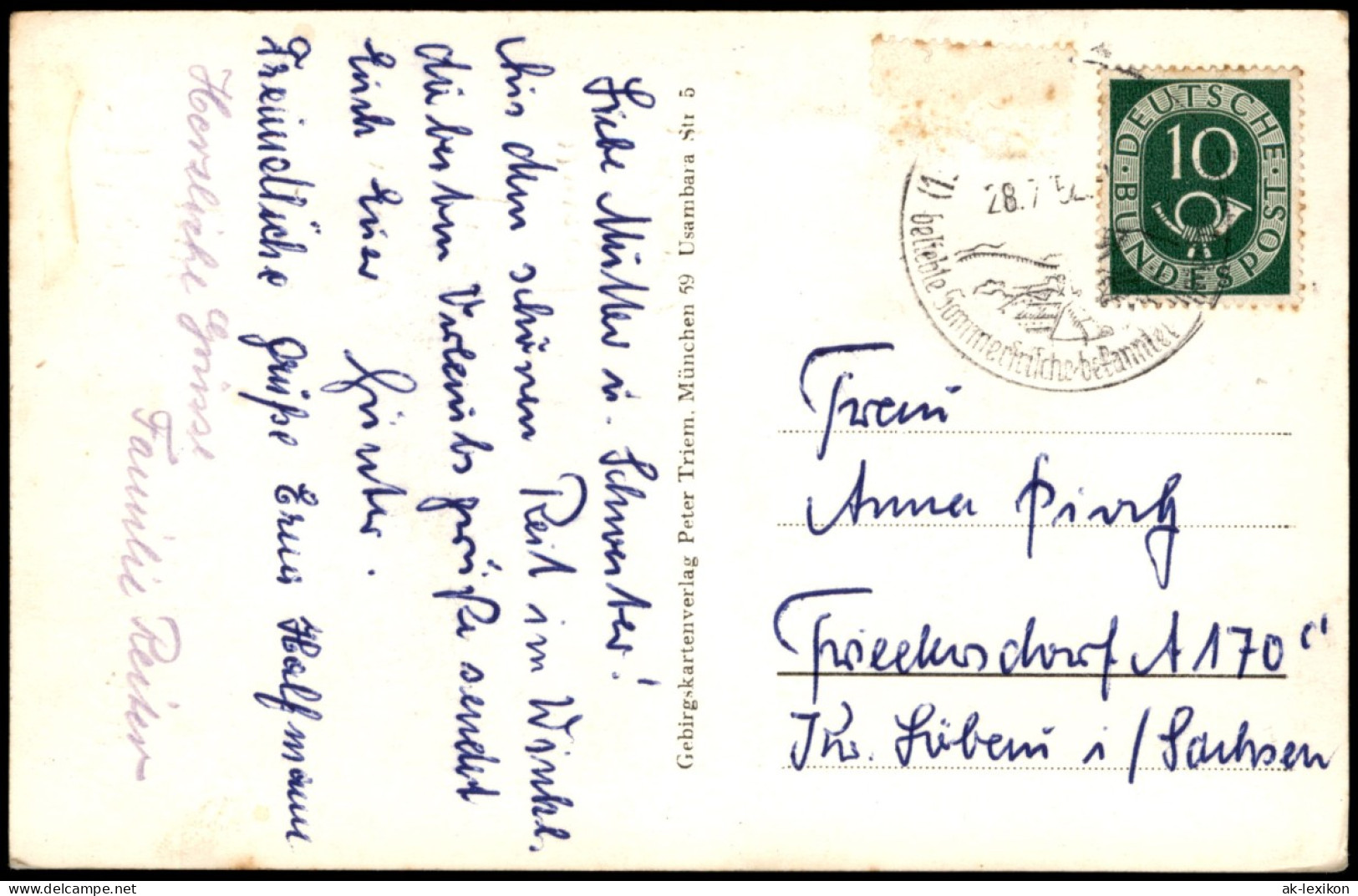 Ansichtskarte Reit Im Winkl Stadt - Telegramm AK 1953 - Reit Im Winkl