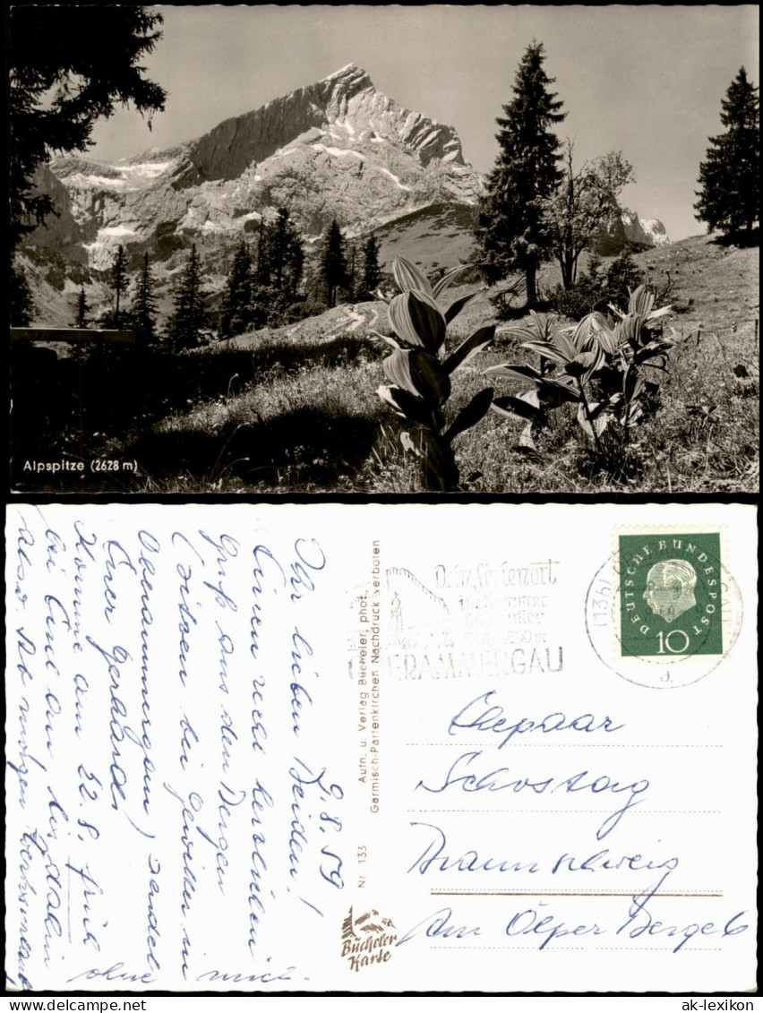 Ansichtskarte Garmisch-Partenkirchen Alpspitze, Vegetation 1959 - Garmisch-Partenkirchen