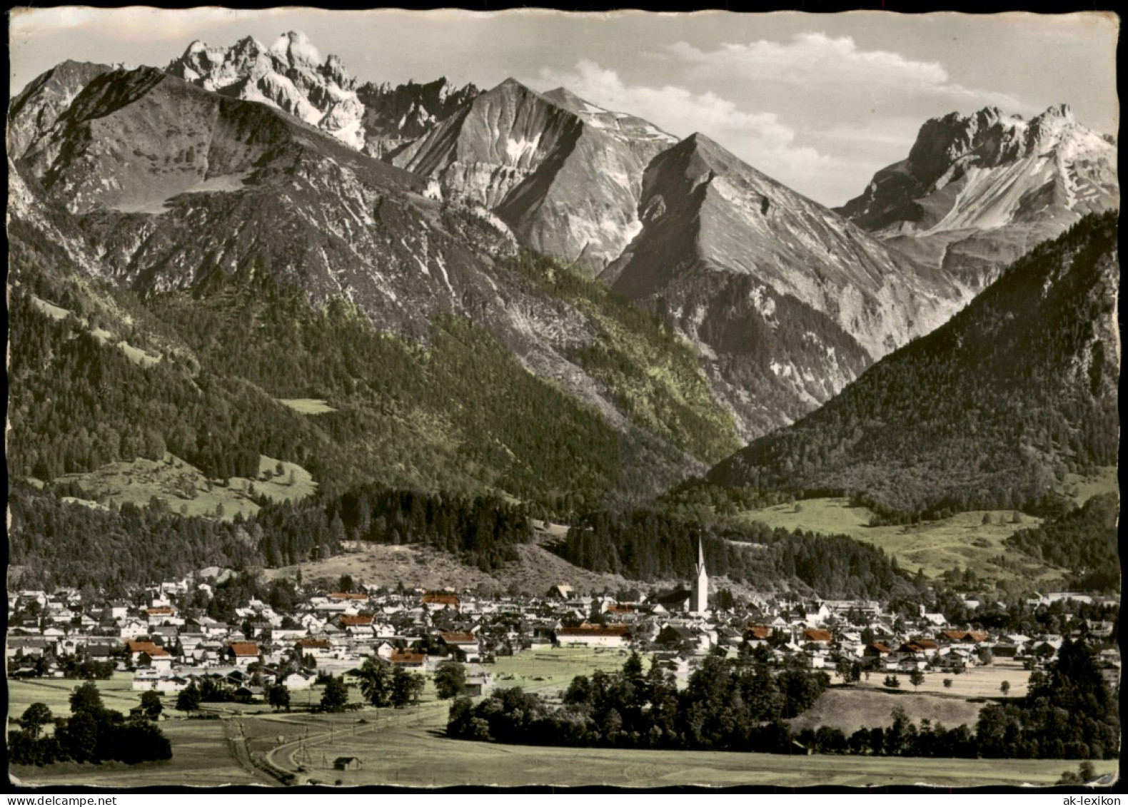 Ansichtskarte Oberstdorf (Allgäu) Panorama-Ansicht Blick Zu Den Alpen 1955 - Oberstdorf