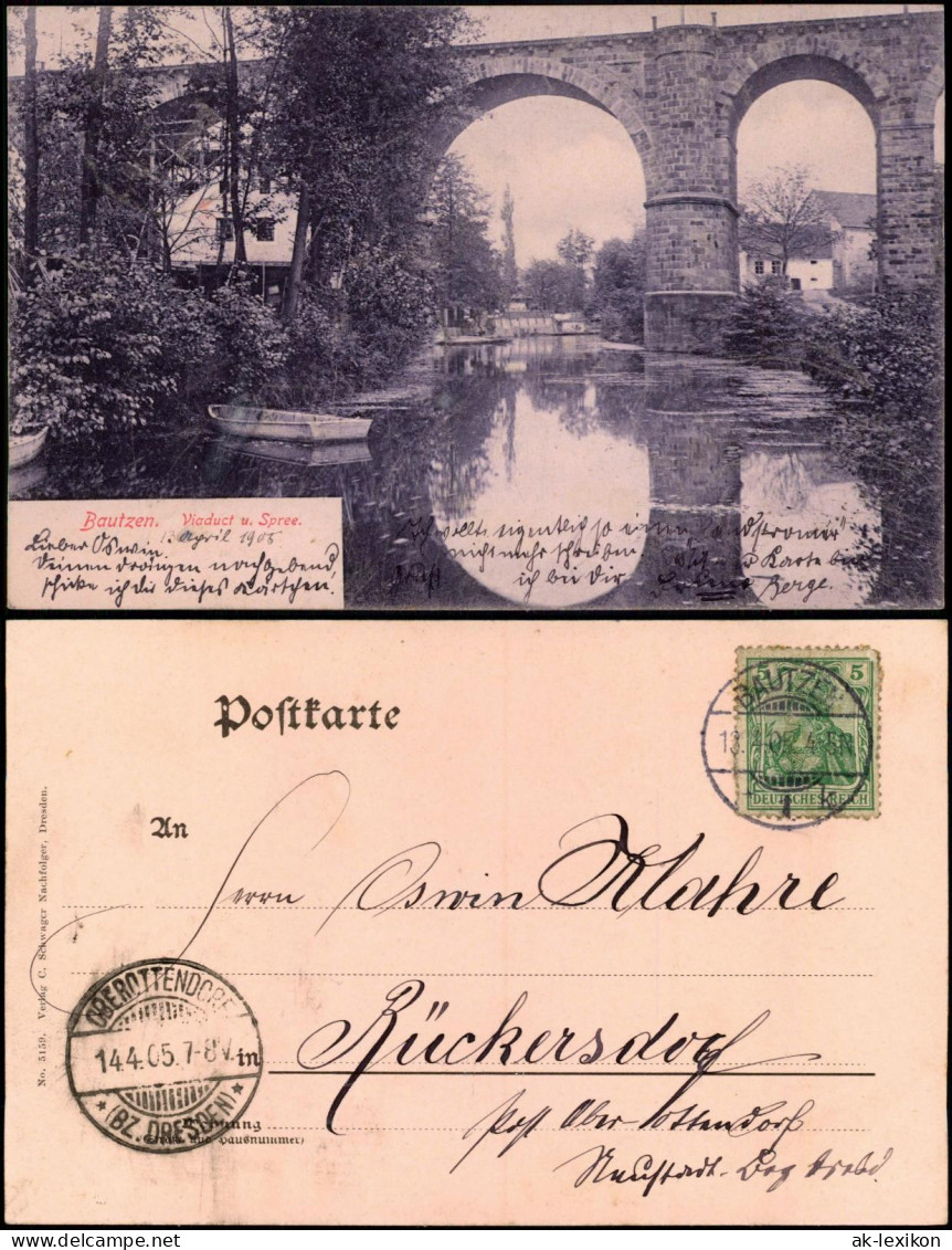 Ansichtskarte Bautzen Budyšin Viaduct U. Spree 1905 - Bautzen