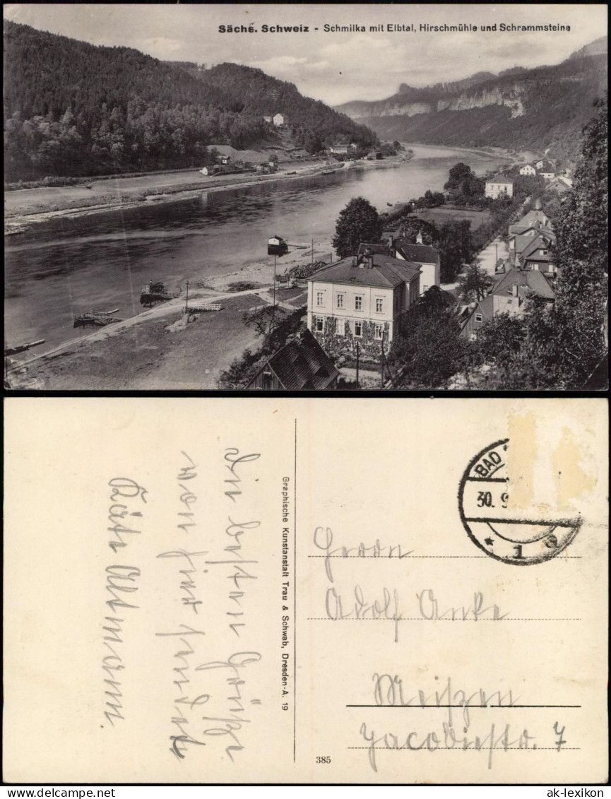 Ansichtskarte Schmilka Anleger Und Stadtpartie 1919 - Schmilka