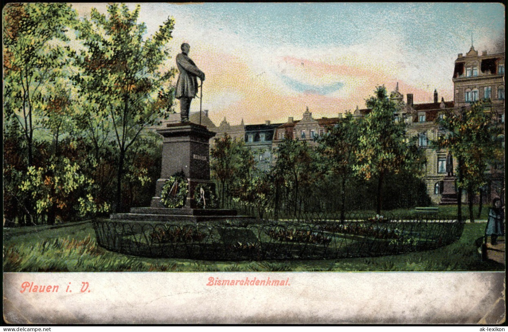 Ansichtskarte Plauen (Vogtland) Bismarckdenkmal Und Stadt 1913 - Plauen