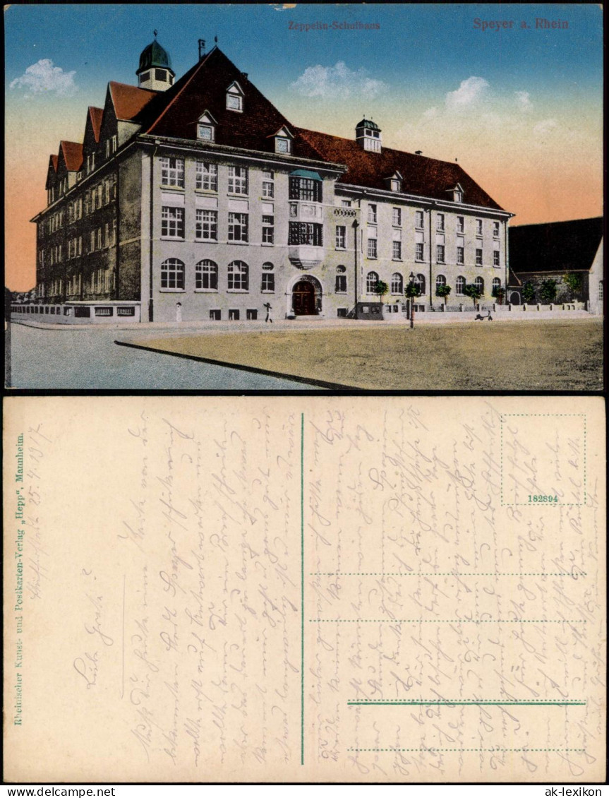 Ansichtskarte Speyer Zeppelin-Schule 1914 - Speyer