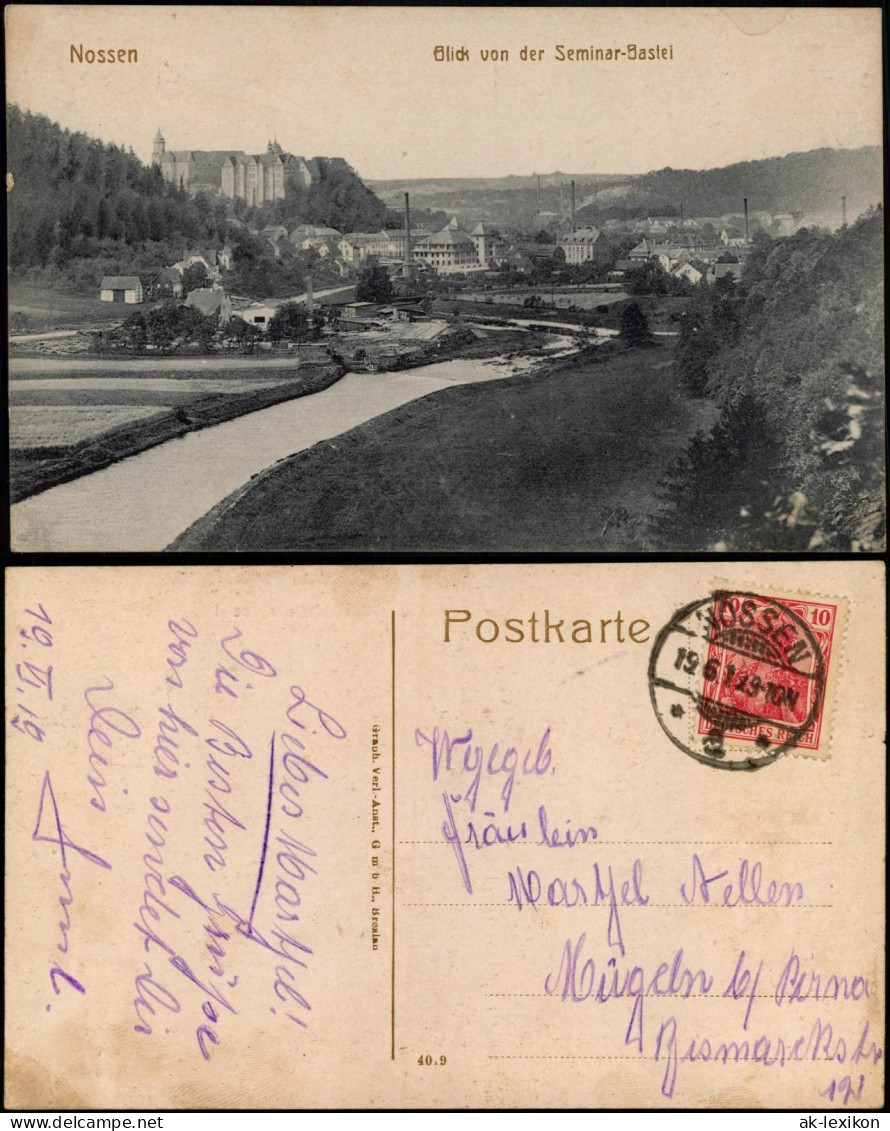 Ansichtskarte Nossen Blick Von Der Seminar-Bastei, Fabriken 1919 - Nossen