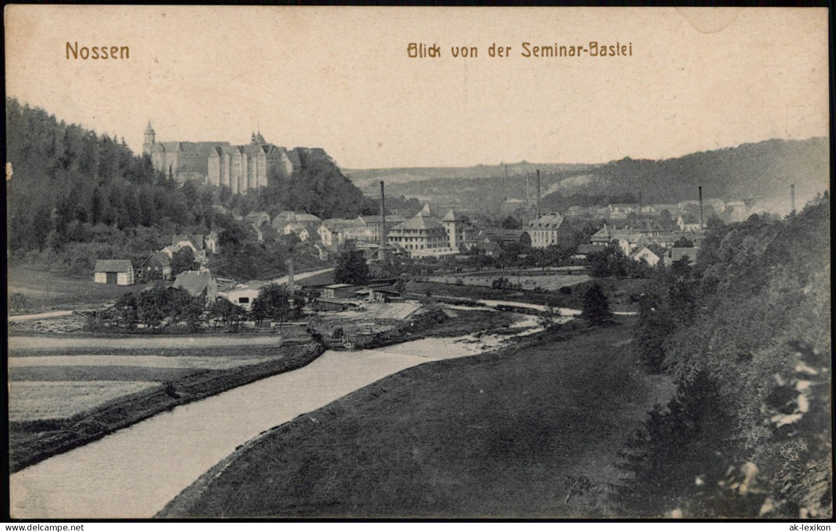 Ansichtskarte Nossen Blick Von Der Seminar-Bastei, Fabriken 1919 - Nossen