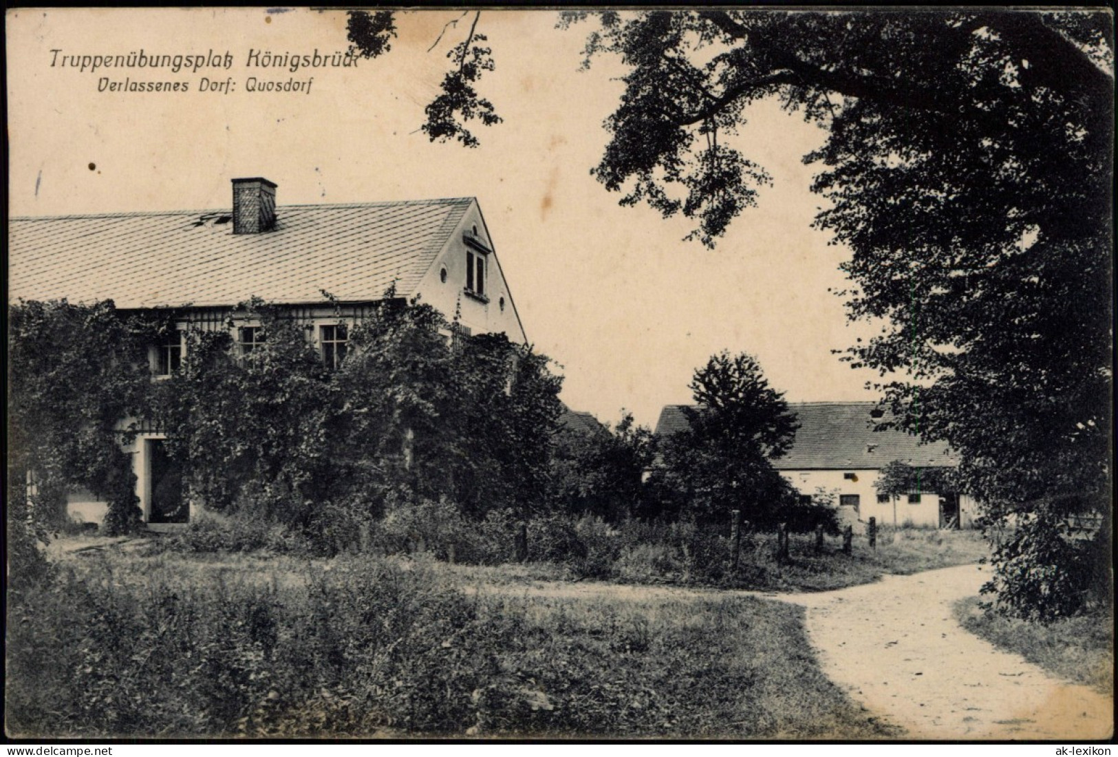 Quosdorf Truppenübungsplatz Königsbrück  Gehöfte, Straße Oberlausitz 1910 - Koenigsbrueck