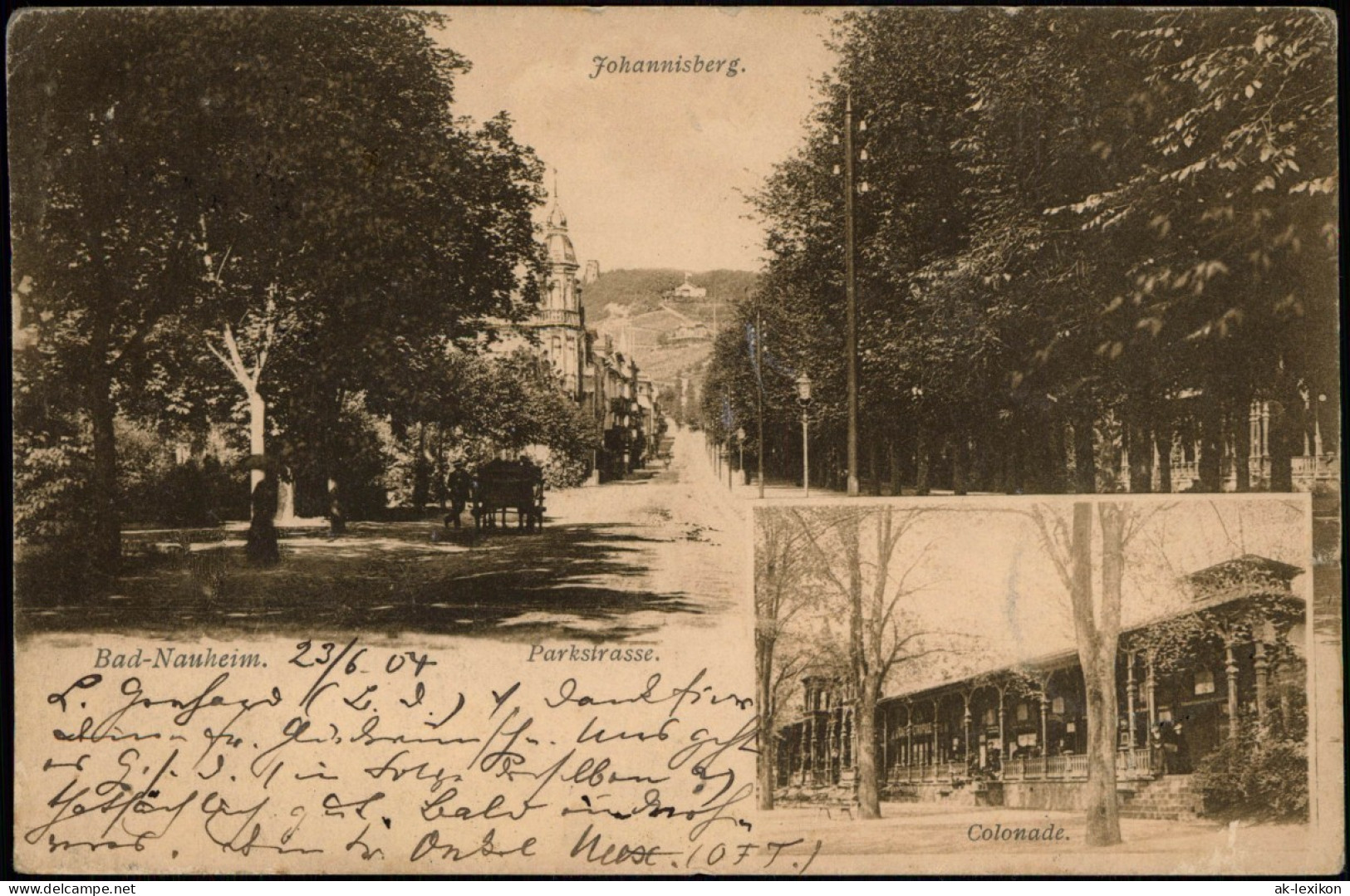 Ansichtskarte Bad Nauheim Parkstraße, Johannisberg Und Collonade 1904 - Bad Nauheim